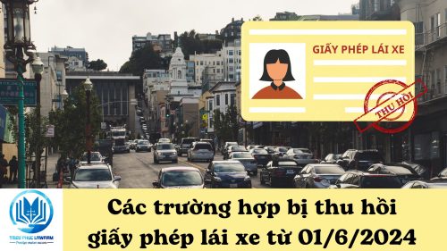 Các trường hợp bị thu hồi giấy phép lái xe từ 01/6/2024