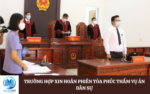 Trường hợp xin hoãn phiên tòa phúc thẩm vụ án dân sự